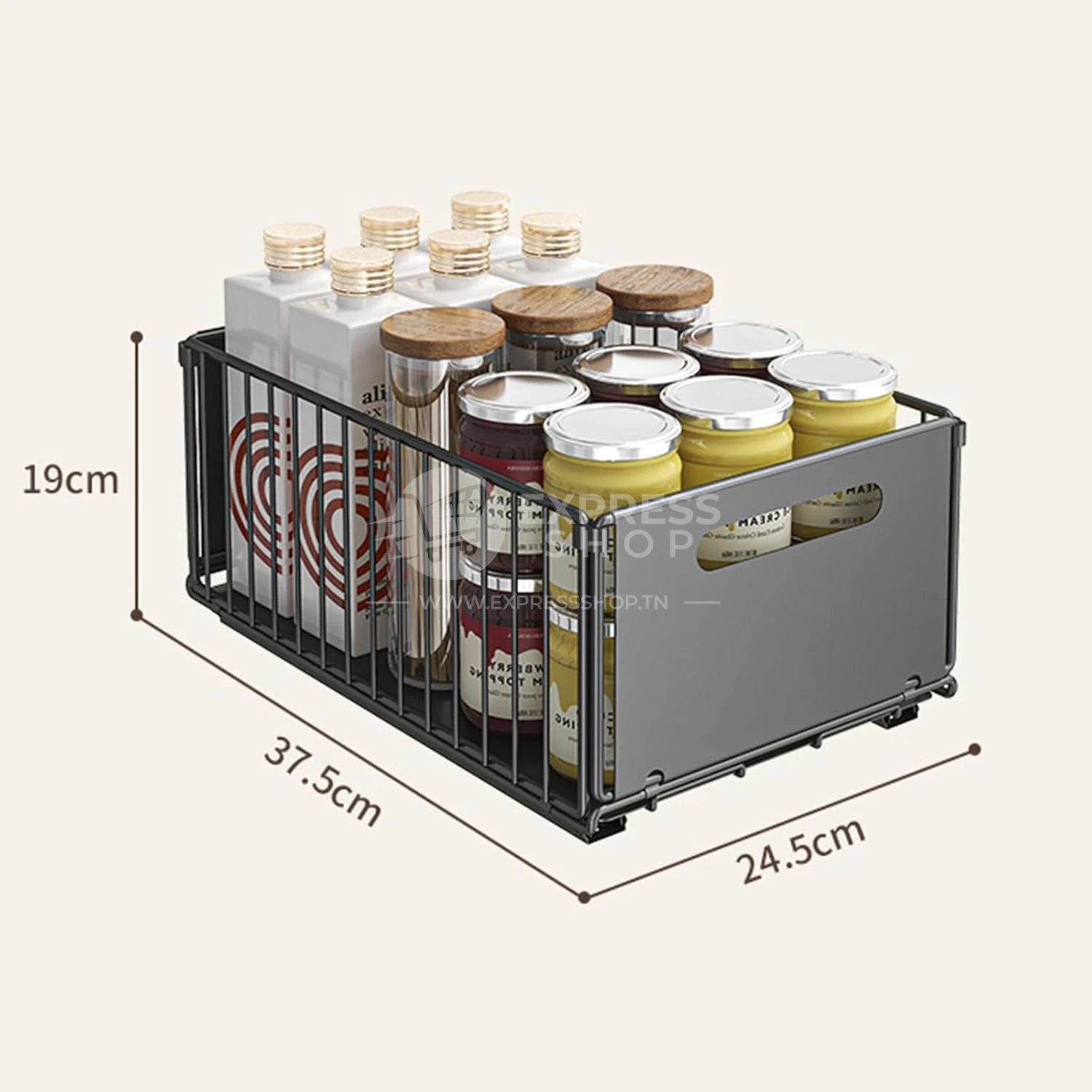 BNBR-5 - 4en1 Organisateur de Placard Coulissant Pliable acier inoxydable grande Capacité