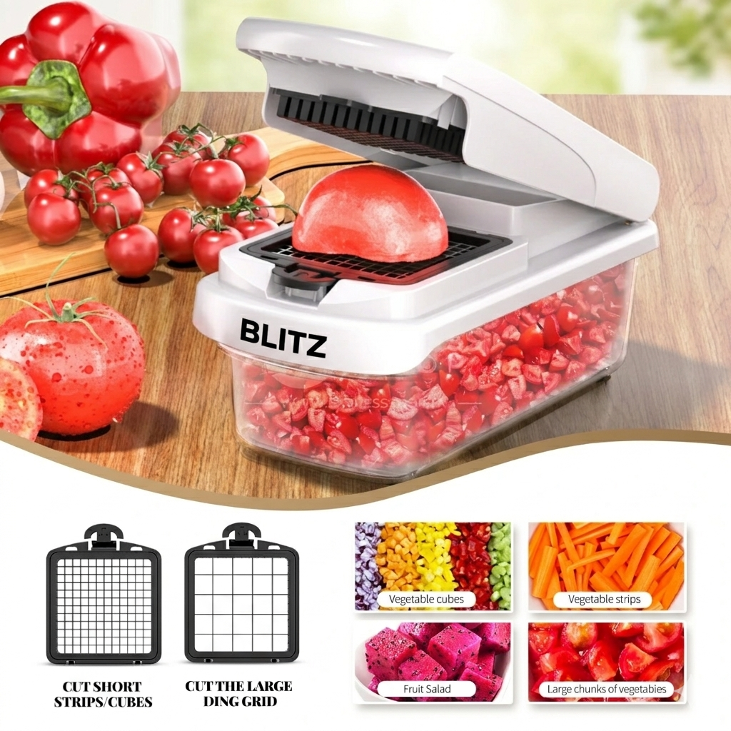 Blitz® - 15en1 Coupe-légumes et trancheuse multifonction avec lames INOX