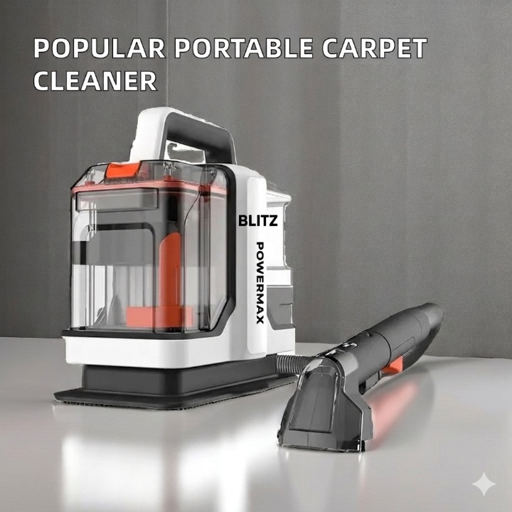 Blitz® - 5en1 Nettoyeur De Taches Portable Professionnel 750W Puissant, Silencieux Pour Canapés Tapis Et Voitures