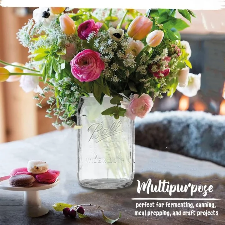 12 Boîte De Stockage Mason Jar En Verre Hermétique 480 ml Multifonction Haute Qualité