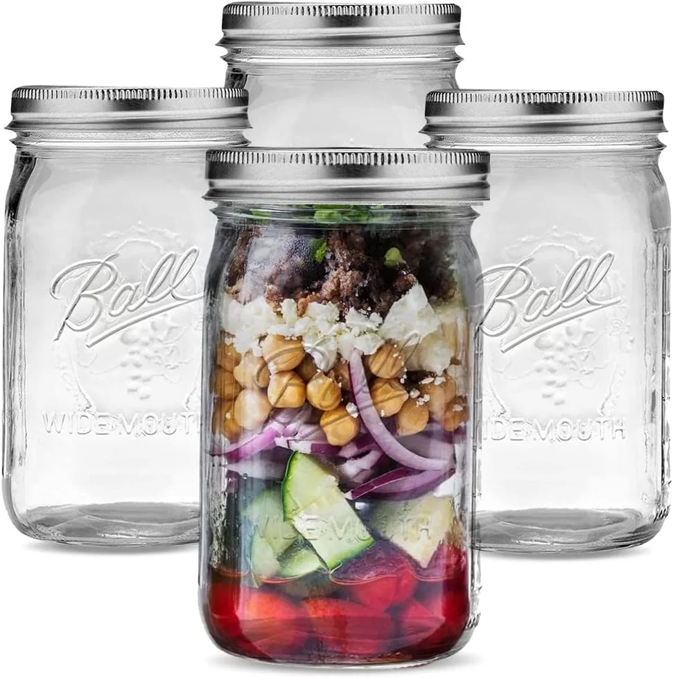 12 Boîte De Stockage Mason Jar En Verre Hermétique 480 ml Multifonction Haute Qualité