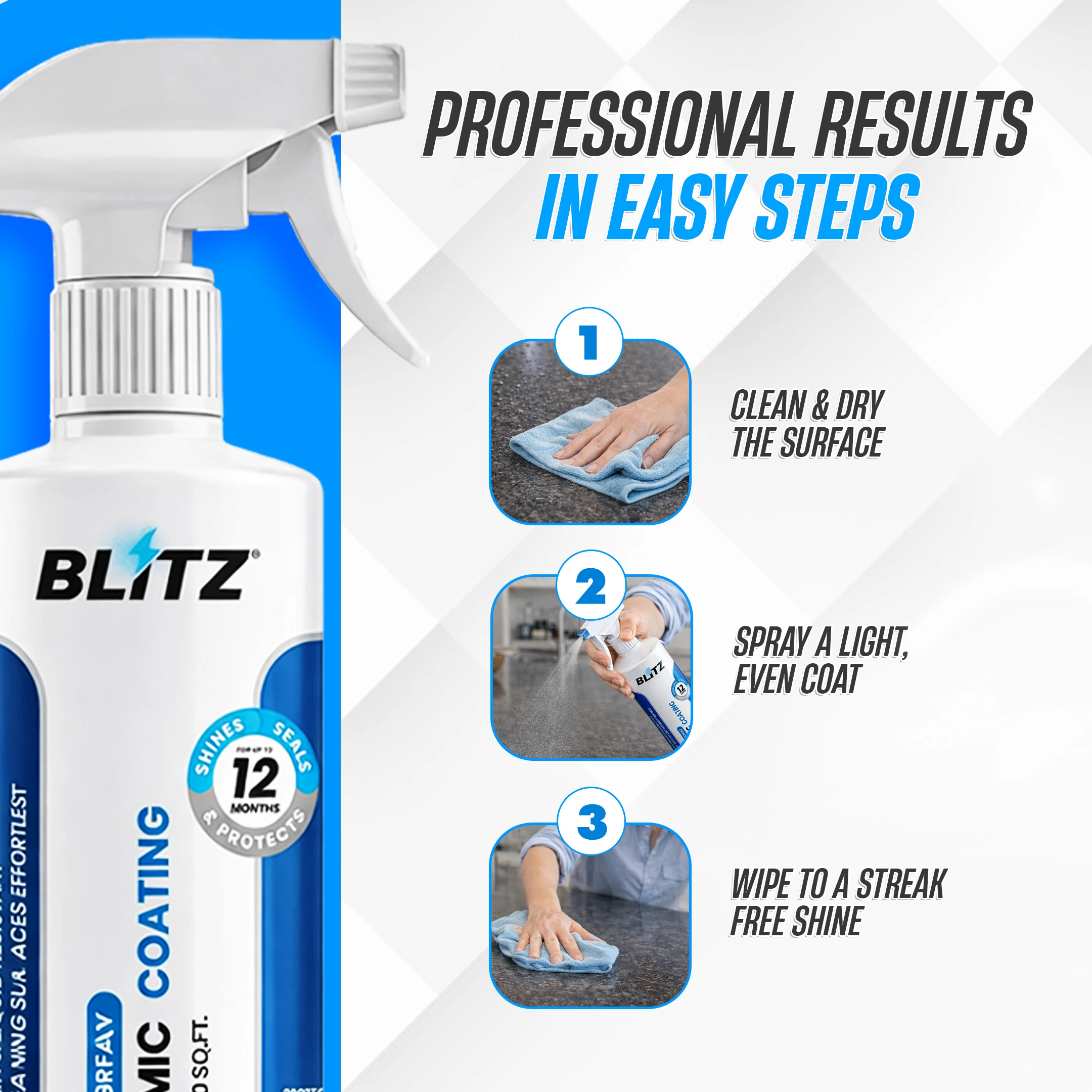 BLITZ - Kit de revêtement céramique multi surfaces haute brillance