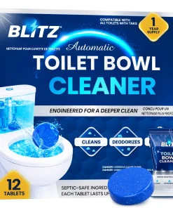 BLITZ - Nettoyant cuvette de toilettes automatique efficace contre les taches et les mauvaises odeurs