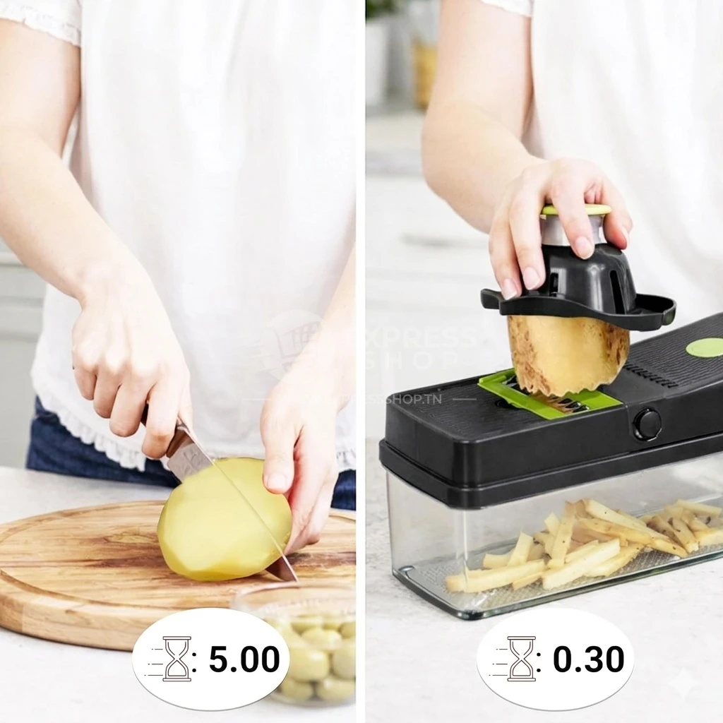 Blitz® - 15en1 Coupe-légumes et trancheuse multifonction avec lames INOX