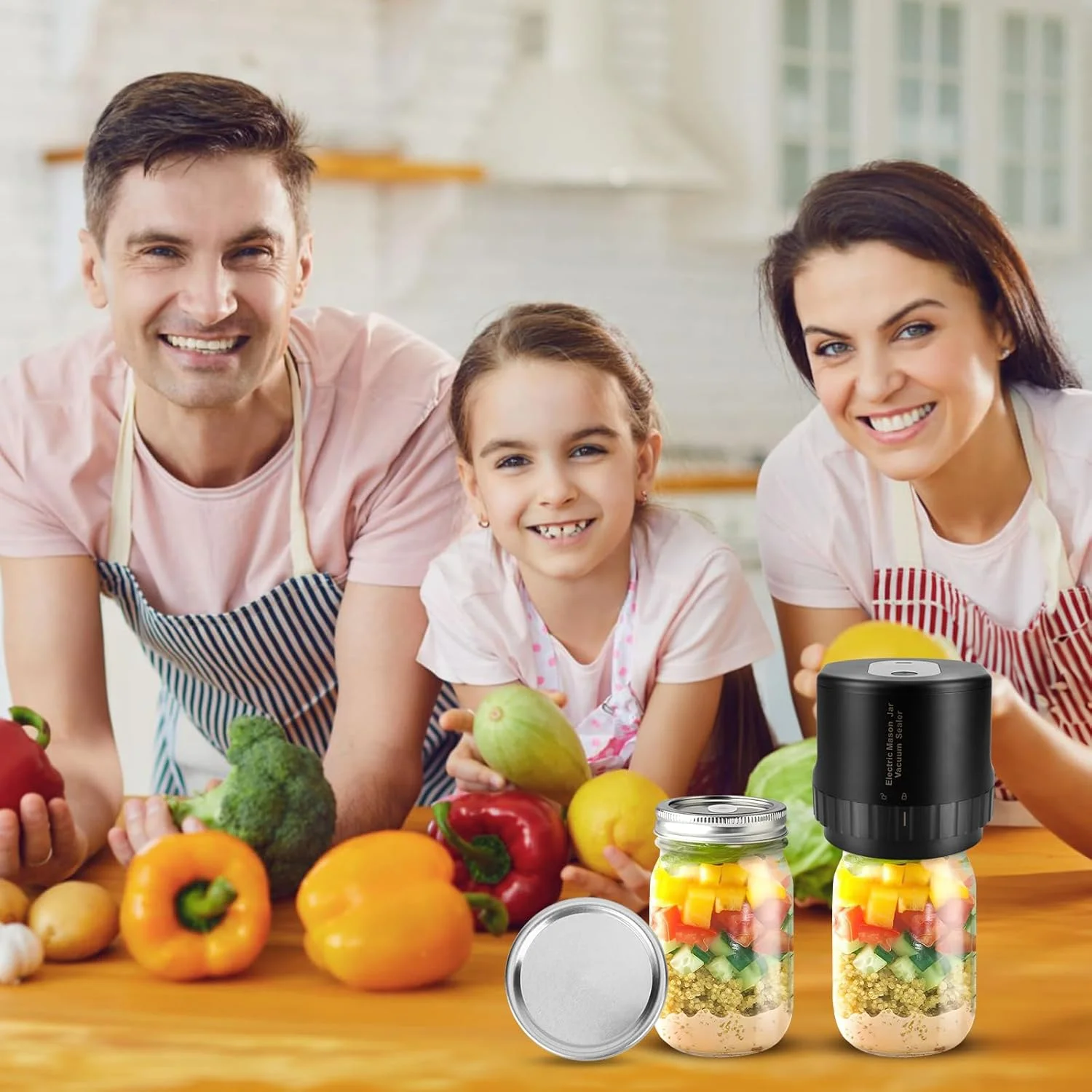 5en1 Scelleuse sous vide électrique rechargeable pour bocaux avec écran LED