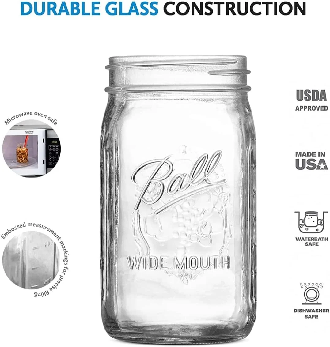 12 Boîte De Stockage Mason Jar En Verre Hermétique 480 ml Multifonction Haute Qualité