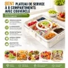 8en1 Plateau de Service à 8 Compartiments avec Couvercle – Boîte Multifonction pour Snacks, Fruits et Apéritifs