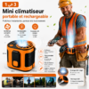 3en1 Ventilateur de taille portable rechargeable pour travailleurs et sportifs