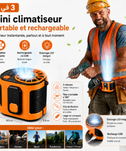 3en1 Ventilateur de taille portable rechargeable pour travailleurs et sportifs