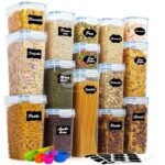 Blitz- Set de 16 pcs Boîtes de Rangement Alimentaire Hermétiques + Étiquettes stylo Cuisine Placard