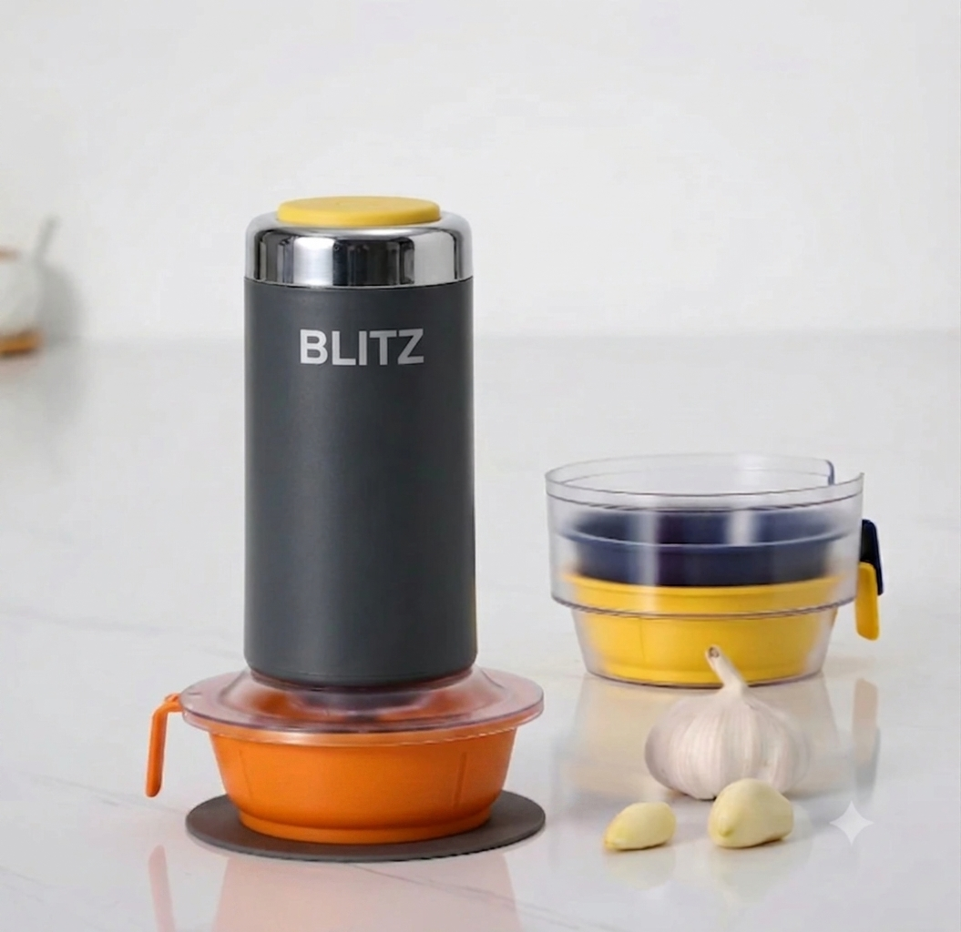 Blitz®–14en1 Hachoir Électrique Multifonction - Lames en Acier Inoxydable & Bols Multi-Usages pour Cuisine