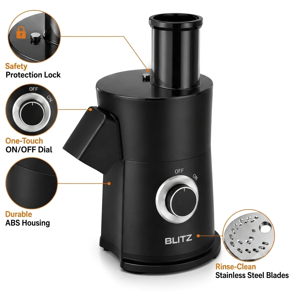Blitz® – 5en1 Râpe Et Trancheuse Électrique multifonction avec lames en INOX pour une cuisine saine