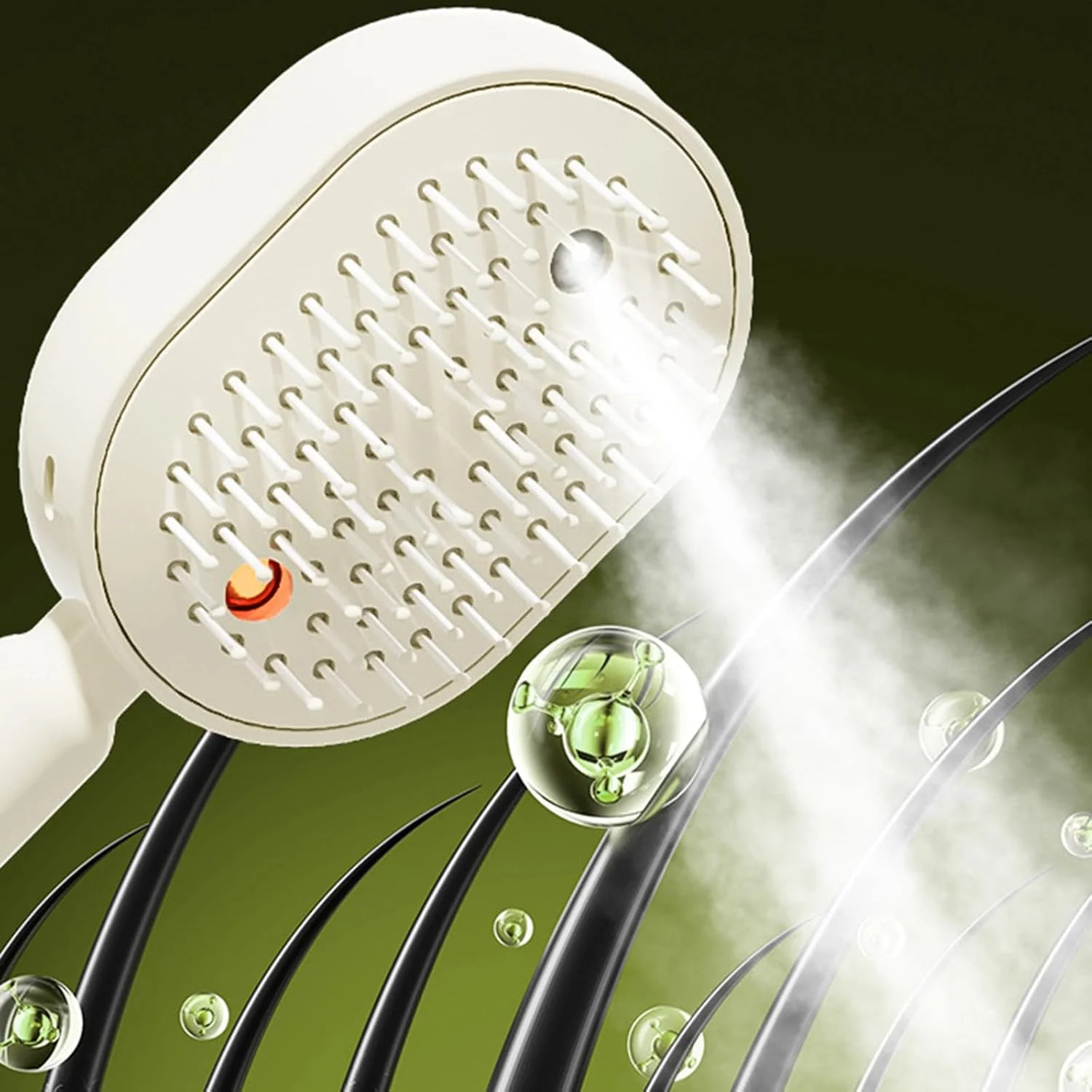 2en1 Brosse Vapeur Électrique Cheveux Rechargeable Peigne Démêlant Anti Frisottis Antistatique