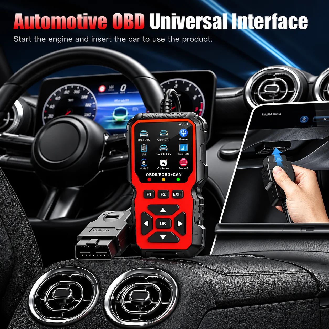5en1 Scanner de Diagnostic Automobile OBD2 Professionnel Lecteur de Codes Défauts avec Analyse Complète