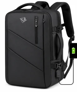 BearBags- Sac à Dos 6-En-1 Ordinateur Portable extensible 42 L Étanche Chargement USB Homme Femme