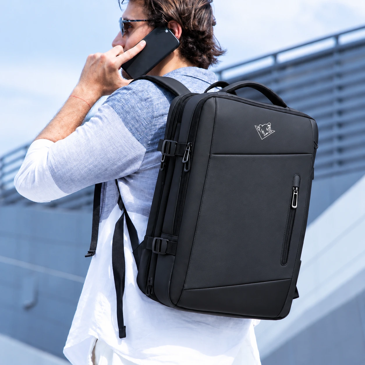 BearBags - 5en1 Sac À Dos Extensible Ordinateur Professionnel Étanche Chargement USB Homme Femme
