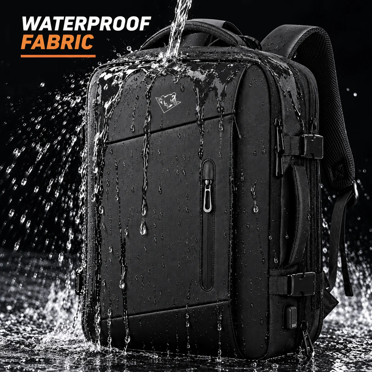 BearBags - 5en1 Sac À Dos Extensible Ordinateur Professionnel Étanche Chargement USB Homme Femme