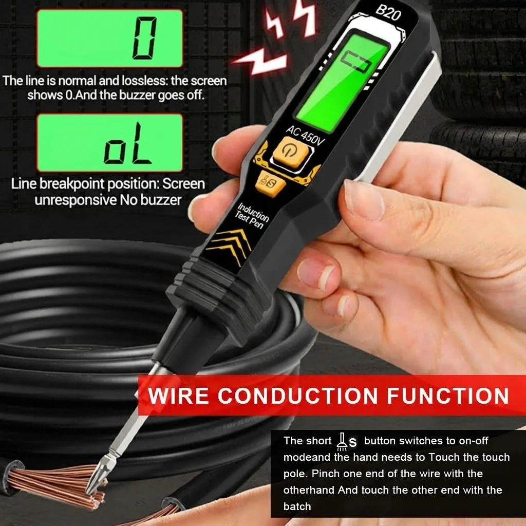 4en1 Tournevis Testeur de Tension Numérique Intelligent avec Détection Sans Contact et Écran LCD