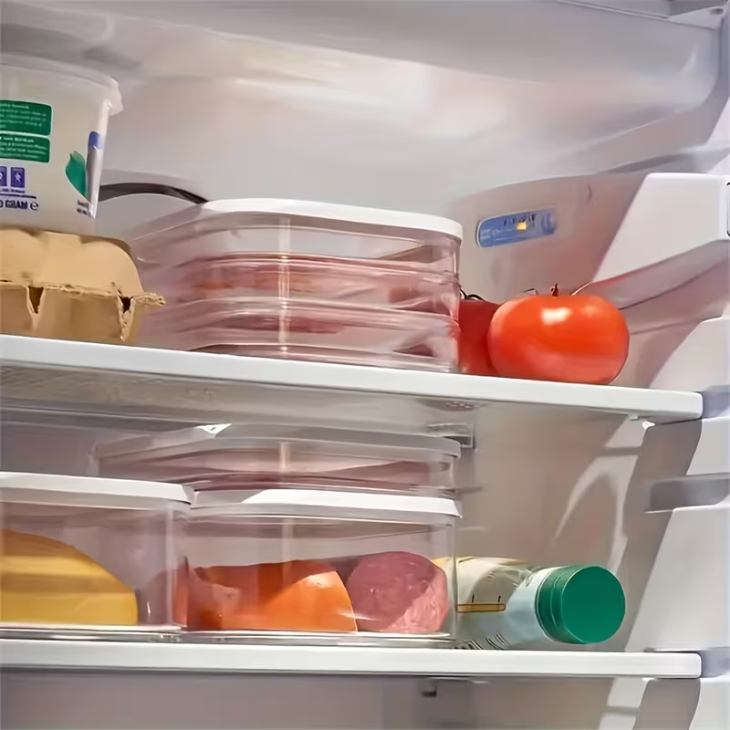 3en1 Boîte de Conservation Alimentaire 3 Étages Empilables pour Charcuterie Viande et Fromage