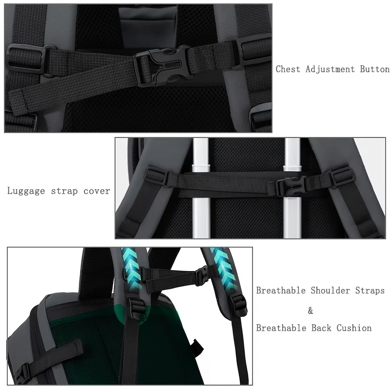BearBags - 5en1 Sac À Dos Extensible Ordinateur Professionnel Étanche Chargement USB Homme Femme
