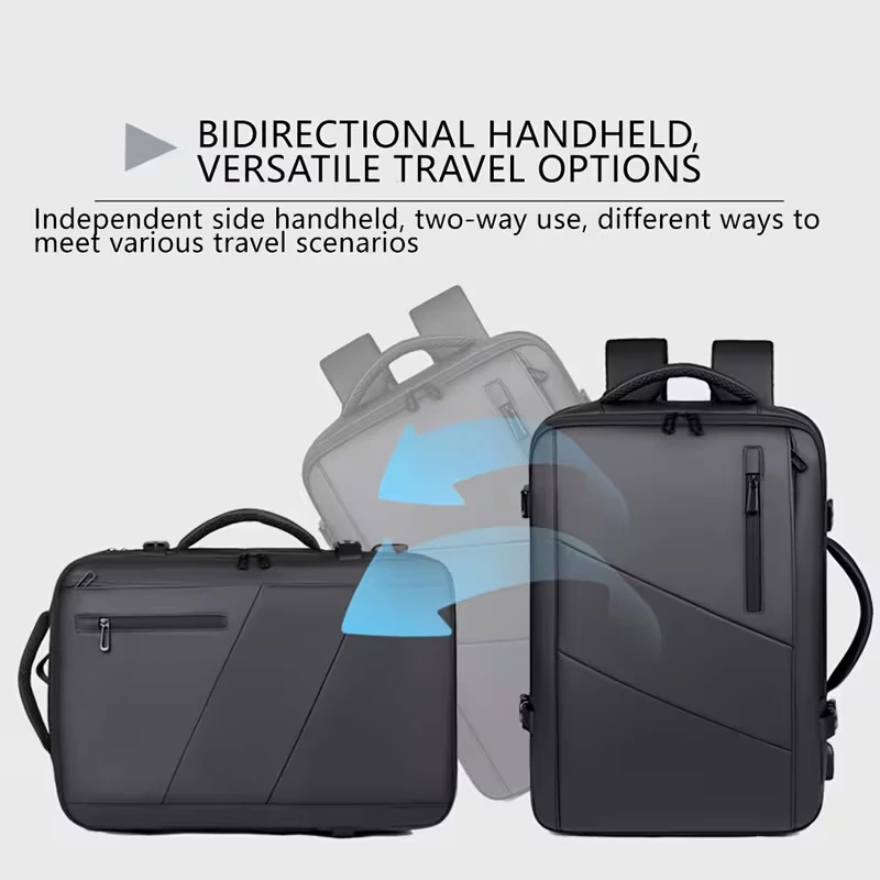 BearBags- Sac à Dos 6-En-1 Ordinateur Portable extensible 42 L Étanche Chargement USB Homme Femme