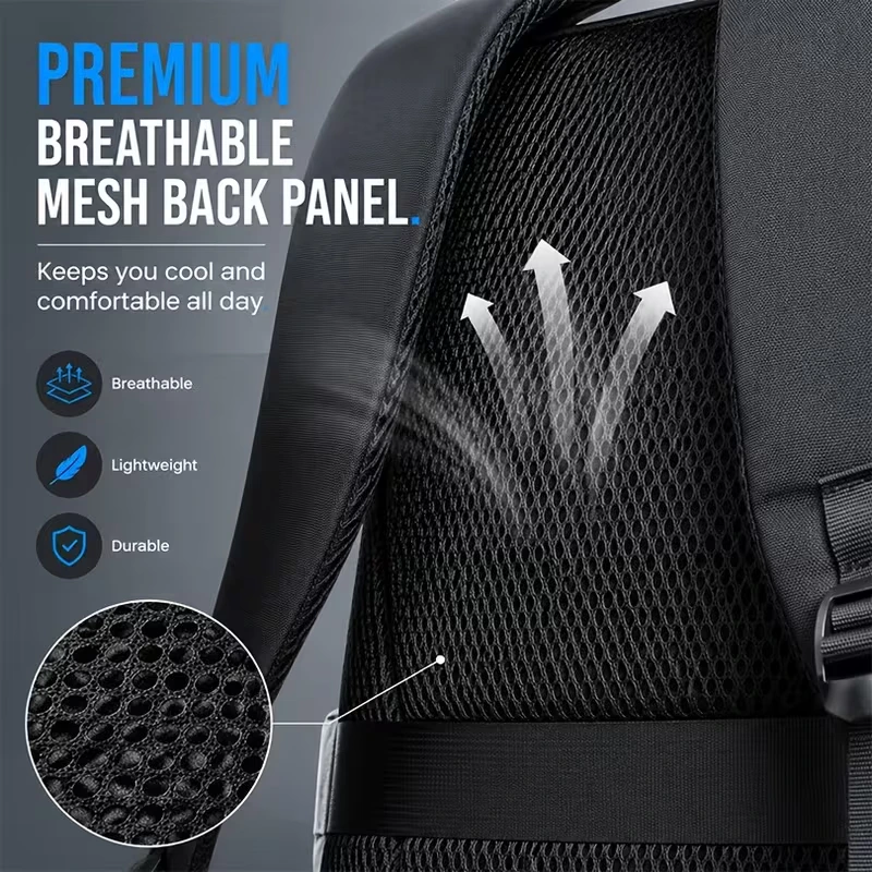 BearBags- Sac à Dos 6-En-1 Ordinateur Portable extensible 42 L Étanche Chargement USB Homme Femme