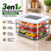 3en1 Boîte de Conservation Alimentaire 3 Étages Empilables pour Charcuterie Viande et Fromage