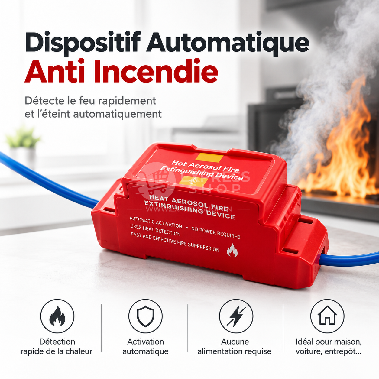 Dispositif Automatique Anti Incendie pour Tableau Électrique Armoire et Équipement Industriel