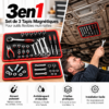 3en1 Set de 3 Tapis Magnétiques pour Outils Flexibles Multi-Tailles Organisateur Garage Atelier Mécanique