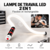 2en1 Lampe de travail LED Flexible Rechargeable pour Inspection Automobile et Mécanicien
