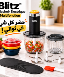 Blitz®–14en1 Hachoir Électrique Multifonction - Lames en Acier Inoxydable & Bols Multi-Usages pour Cuisine