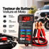 2en1 Testeur de Batterie Voiture et Moto Digital avec Contrôle Alternateur et Affichage LED