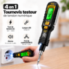 4en1 Tournevis Testeur de Tension Numérique Intelligent avec Détection Sans Contact et Écran LCD